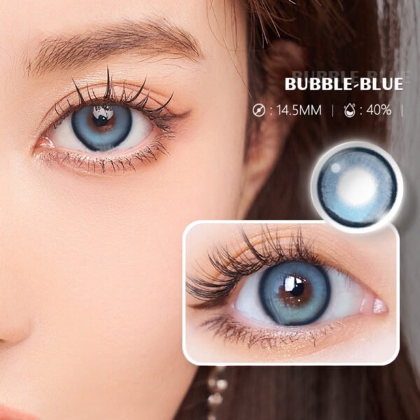 Bubble Blue Coloured Contact Lenses - Image 2