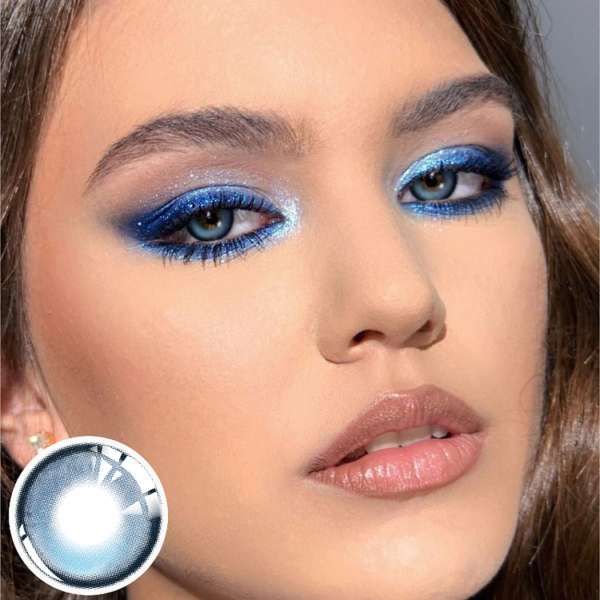 Bubble Blue Coloured Contact Lenses - Image 3